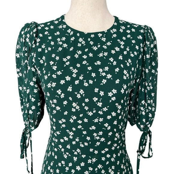 Reformation Oakley Discontinued Annette Green Floral Print Midi Dress Size 4 (S) - Picture 4 of 11